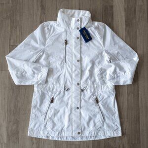 NWT Polo Ralph Lauren Women's White Water Repellent Hooded Windbreaker Jacket M